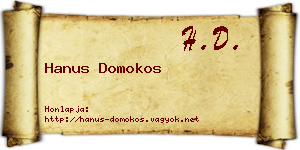 Hanus Domokos névjegykártya